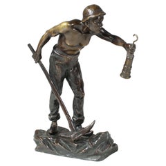 Bronze Sculpture, Signed By The Artist "W. Warmuth", Weather Examiner, Miner