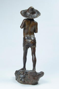 Bronze Sculpture Motive Fisherman