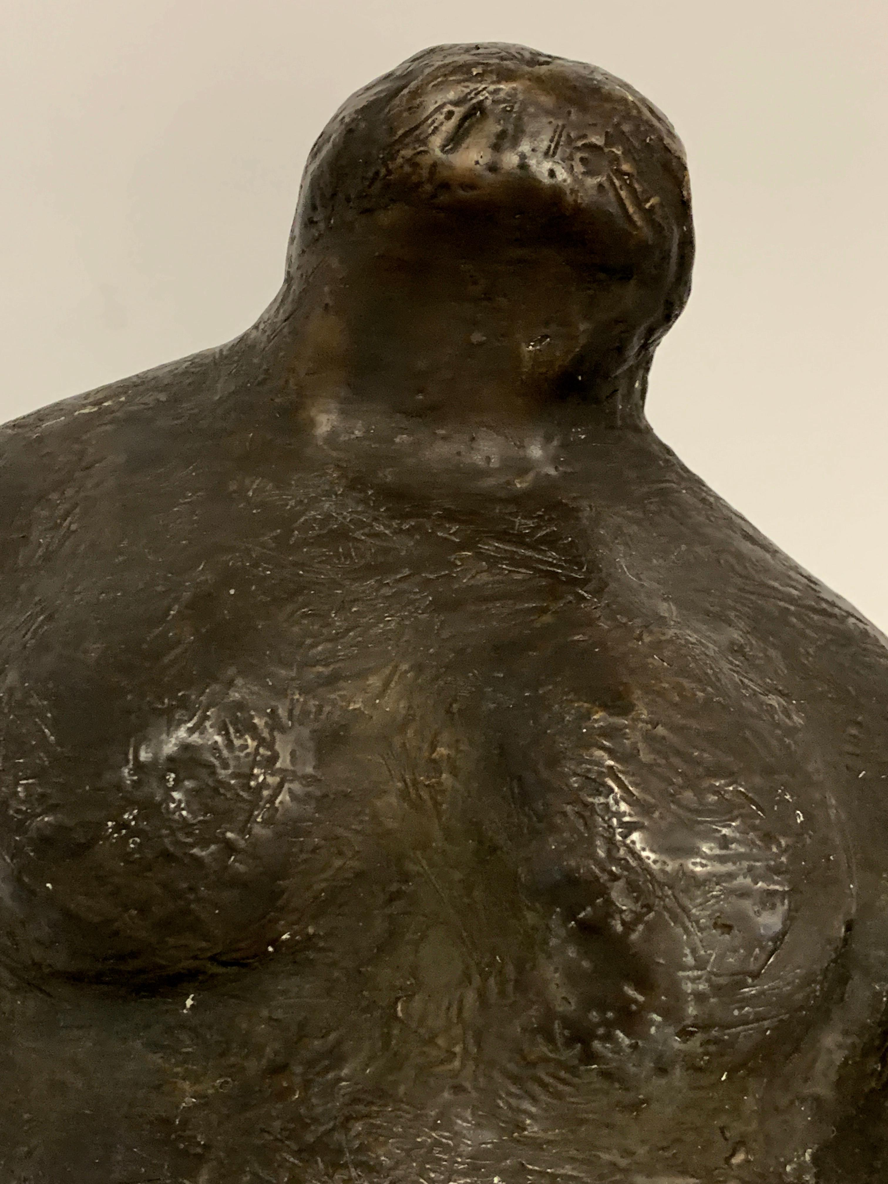 Bronzeskulptur eines amerikanischen Ureinwohners, signiert Rowley AP und datiert 2000. Es handelt sich um einen Künstlerabzug des amerikanischen Künstlers Rick Rowley, wie wir glauben. Schöne Patina. In gutem Zustand mit Filz entlang des unteren