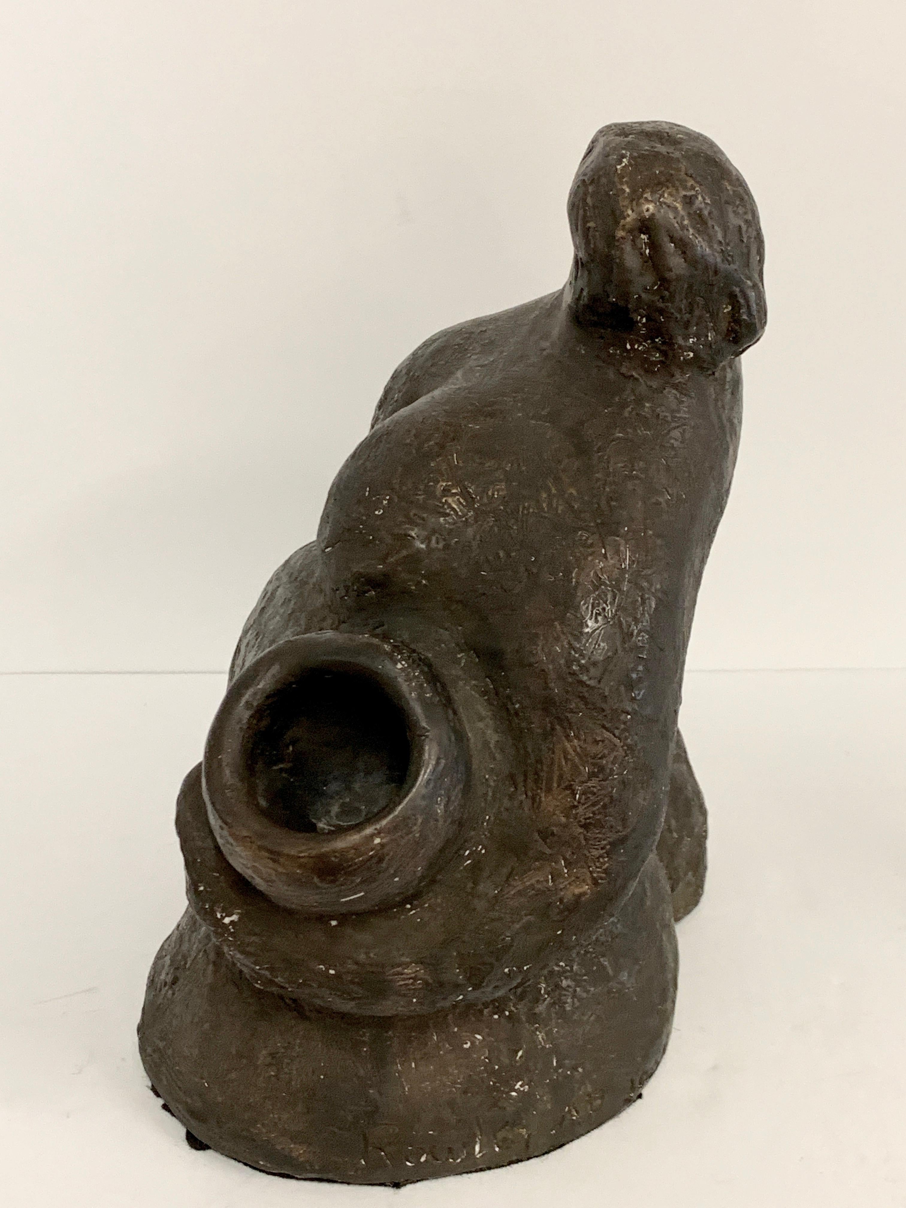 Cast Bronze Sculpture Native American For Sale