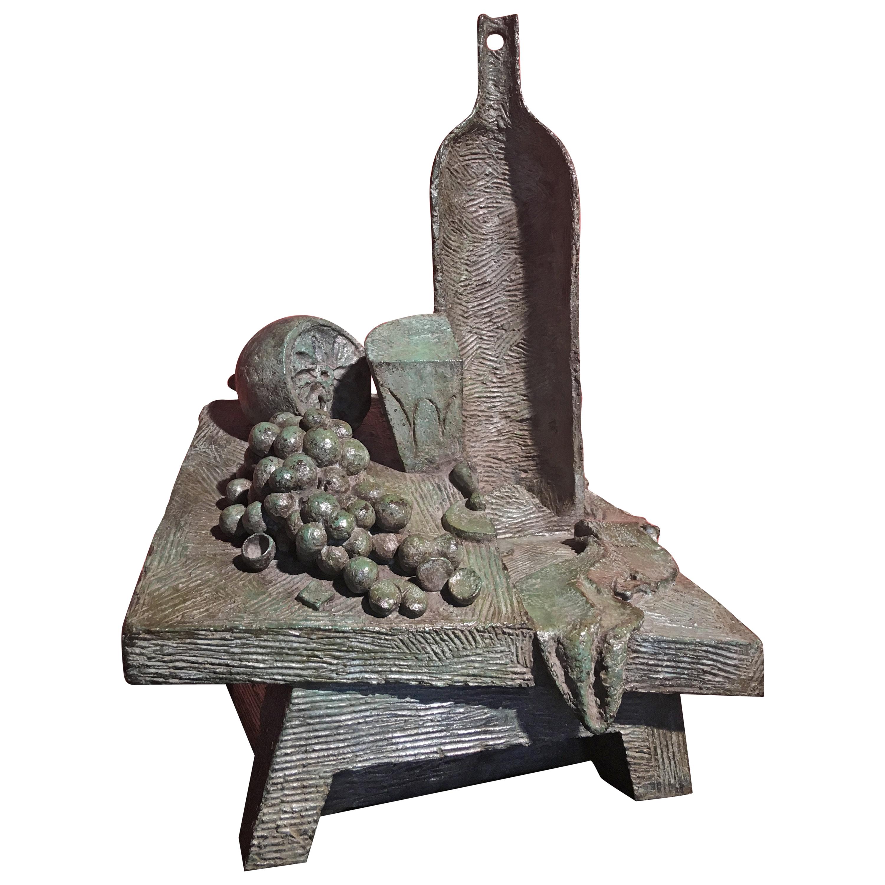Bronze Sculpture "Still Life, Grapes" by Alex Berdal For Sale