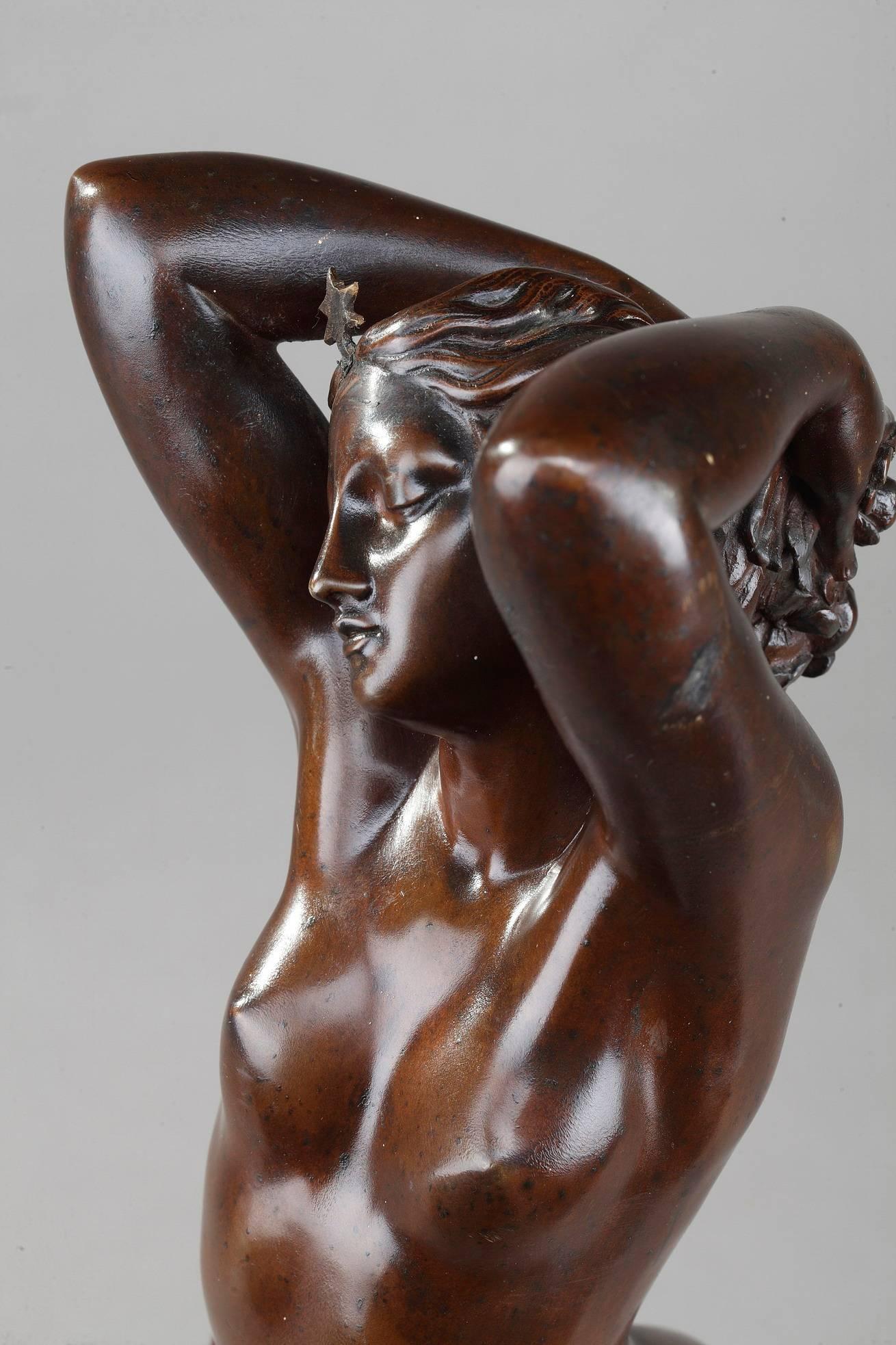 Patinated Bronze Sculpture Nocturne by Édouard Louis Collet