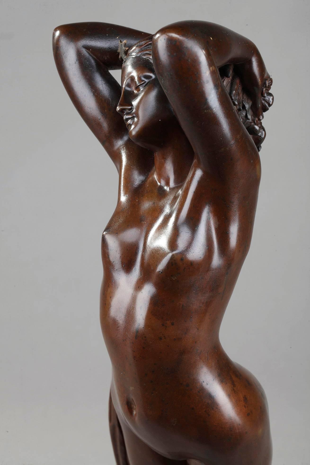 Bronze Sculpture Nocturne by Édouard Louis Collet In Good Condition In Paris, FR