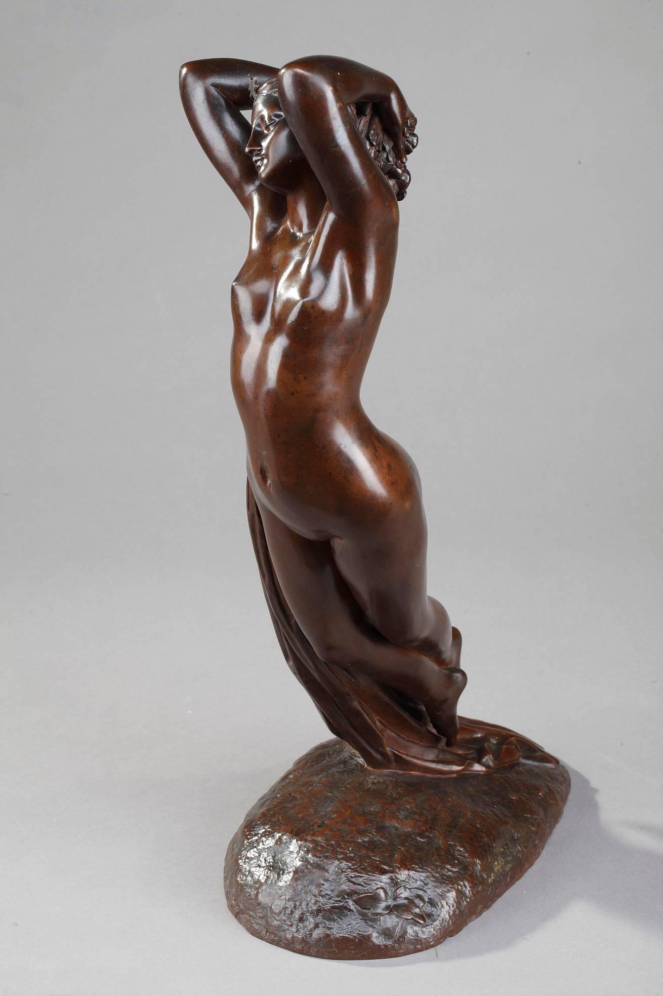 20th Century Bronze Sculpture Nocturne by Édouard Louis Collet