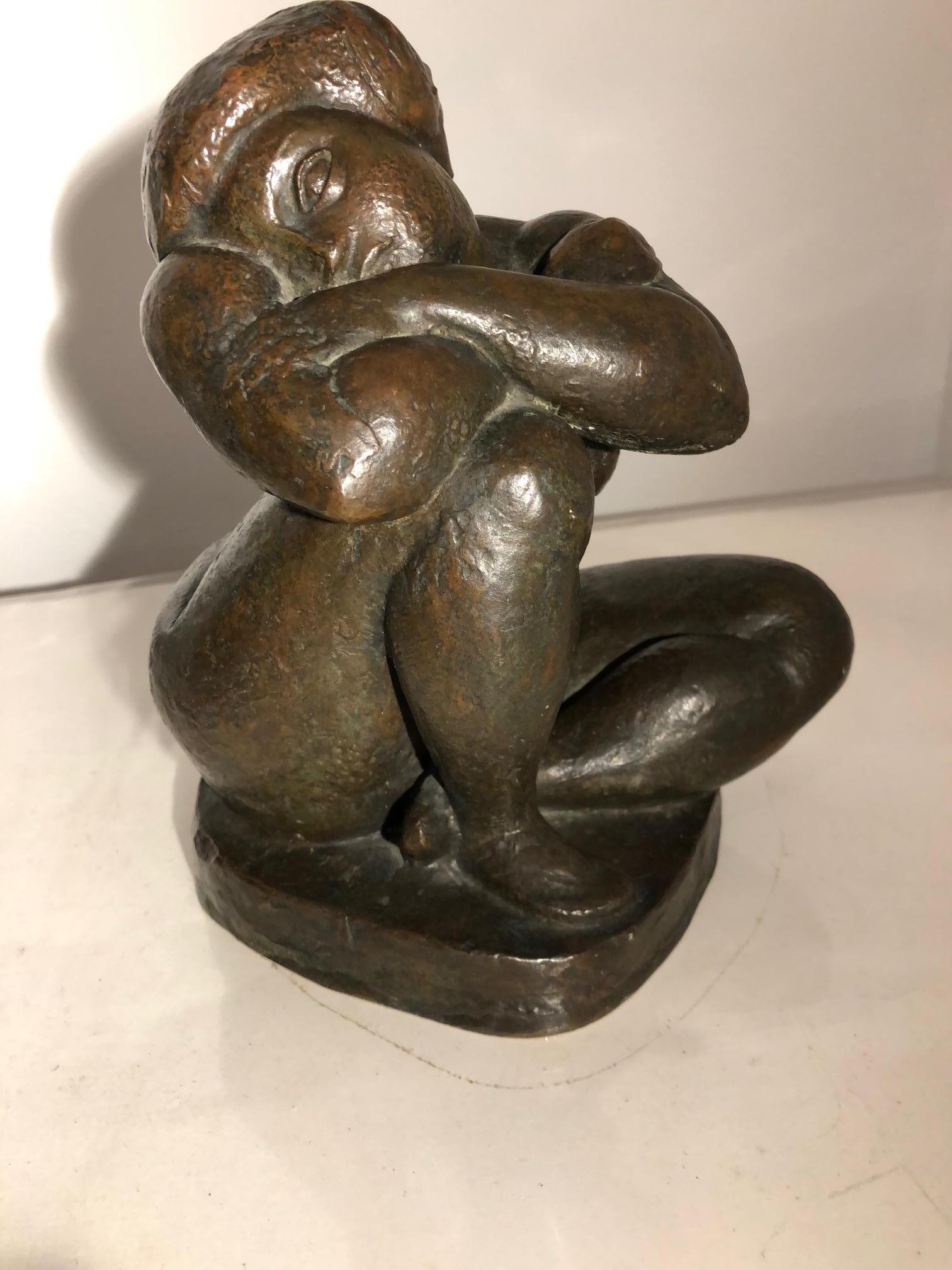 Manolo (Manuel Martinez Hugue) - 23cm high bronze sculpture 