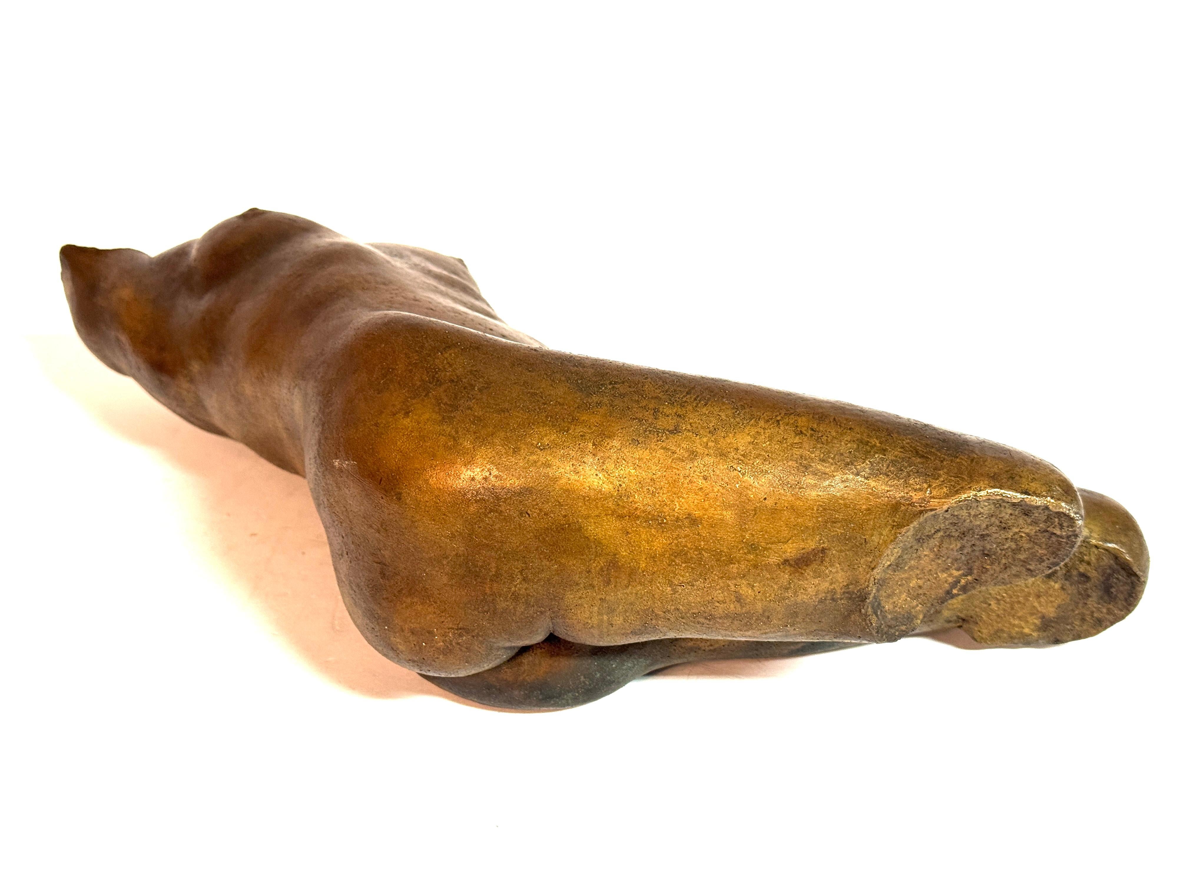 Bronzo Scultura in bronzo Torso femminile nudo e reclinato Firmato 