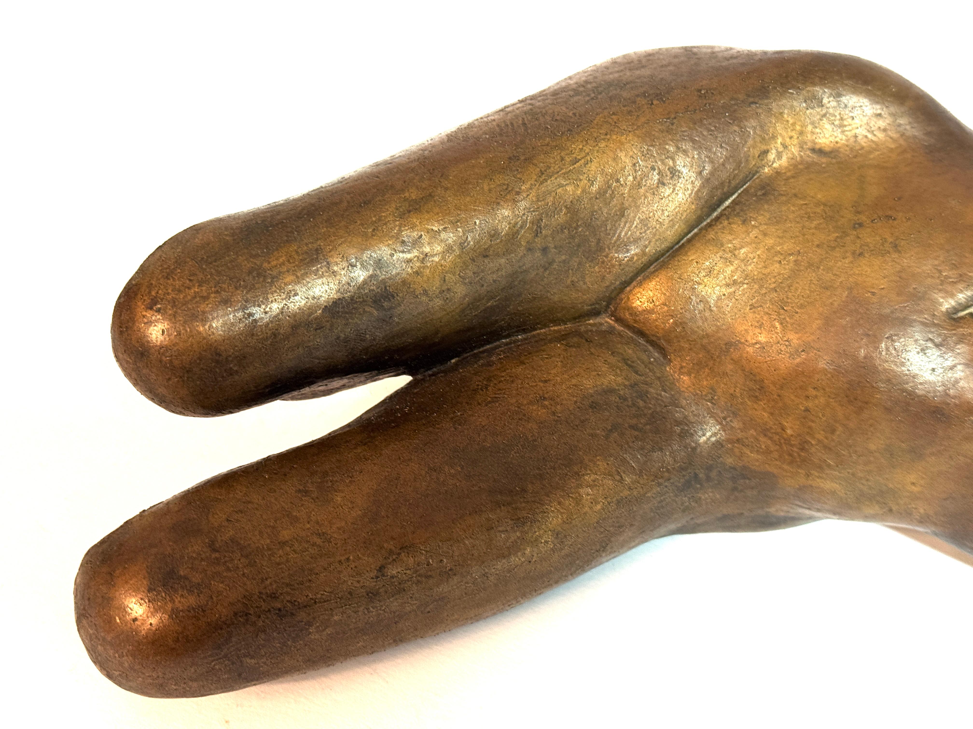 Scultura in bronzo Torso femminile nudo e reclinato Firmato 
