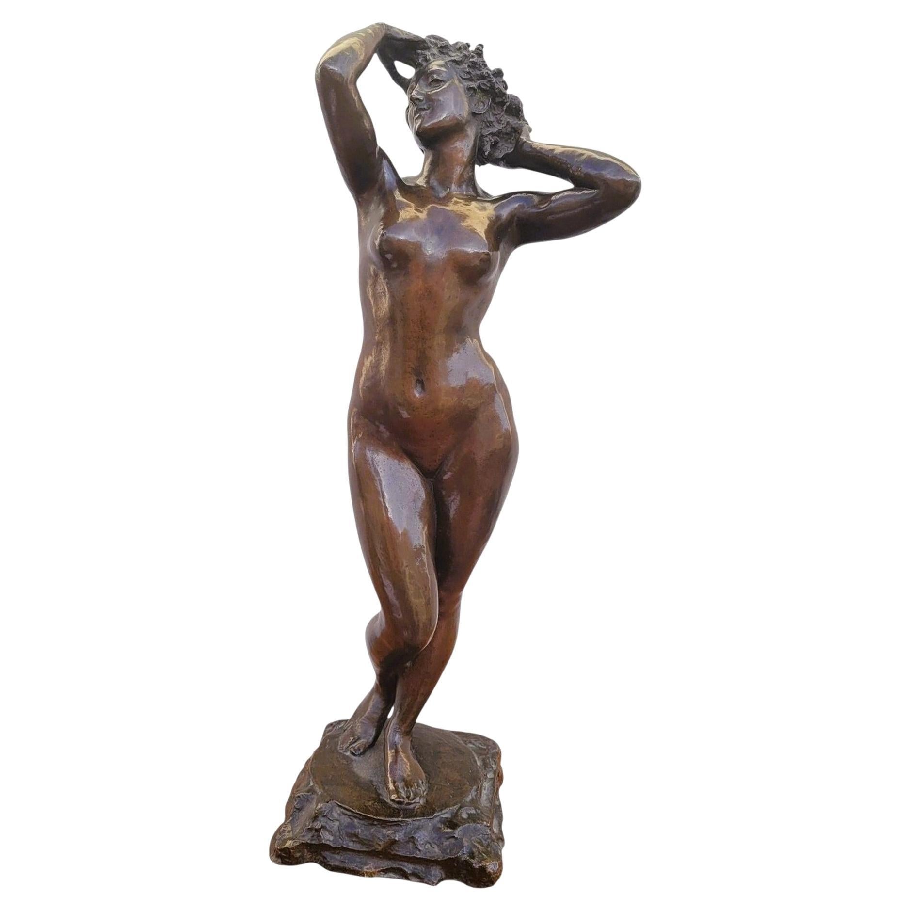 Bronze Sculpture, Nude Woman, Circa 1900 For Sale