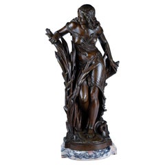 Escultura de bronce "Ninfa en los juncos" de Albert-Ernest Carrier-Belleuse