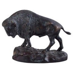 Bronze sculpture of a bison. Mid-20th century. 