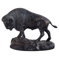 Bronze sculpture of a bison. Mid-20th century.