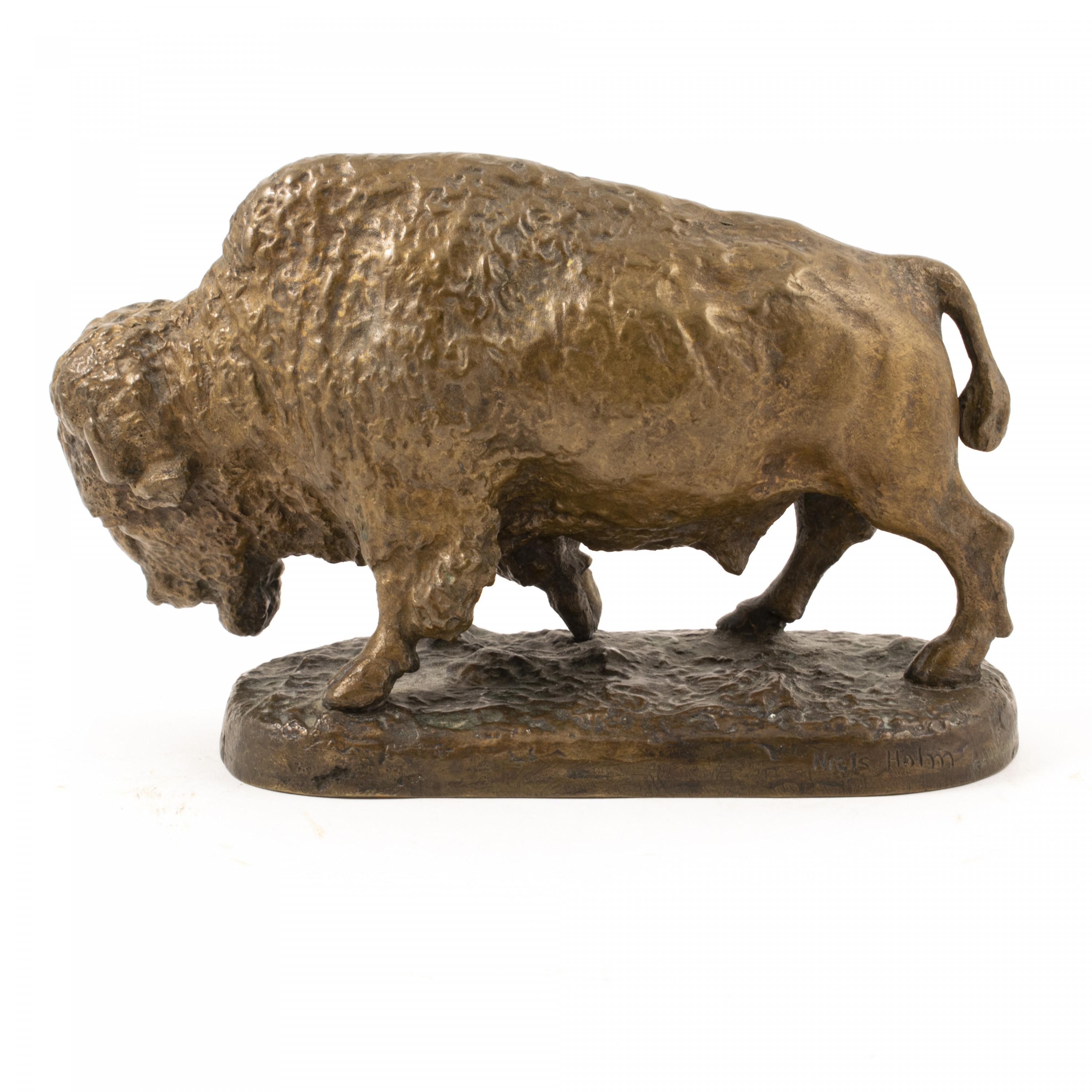 bison bronze sculpture