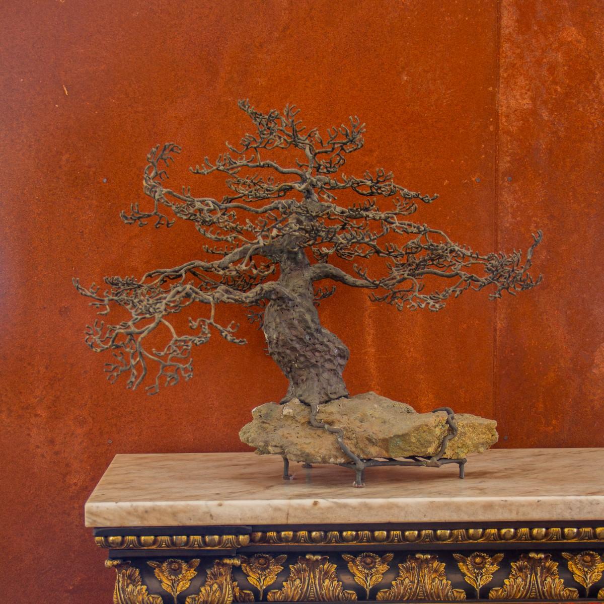 American Bronze Sculpture of a Bonsai Oak Tree