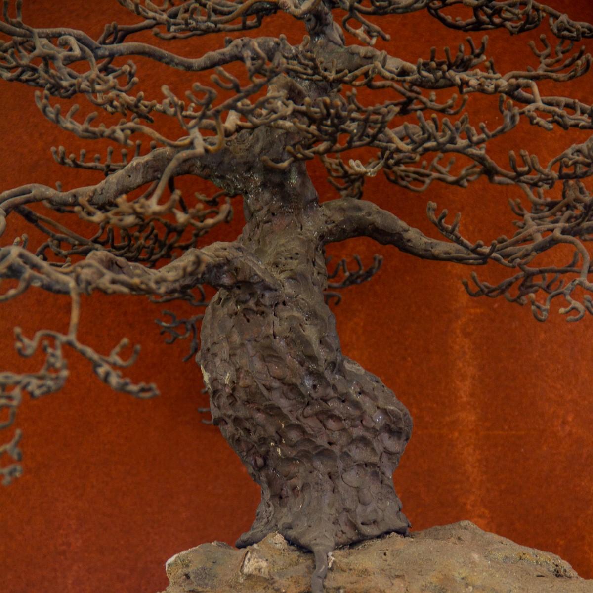 Bronze Sculpture of a Bonsai Oak Tree In Good Condition In Donhead St Mary, Wiltshire