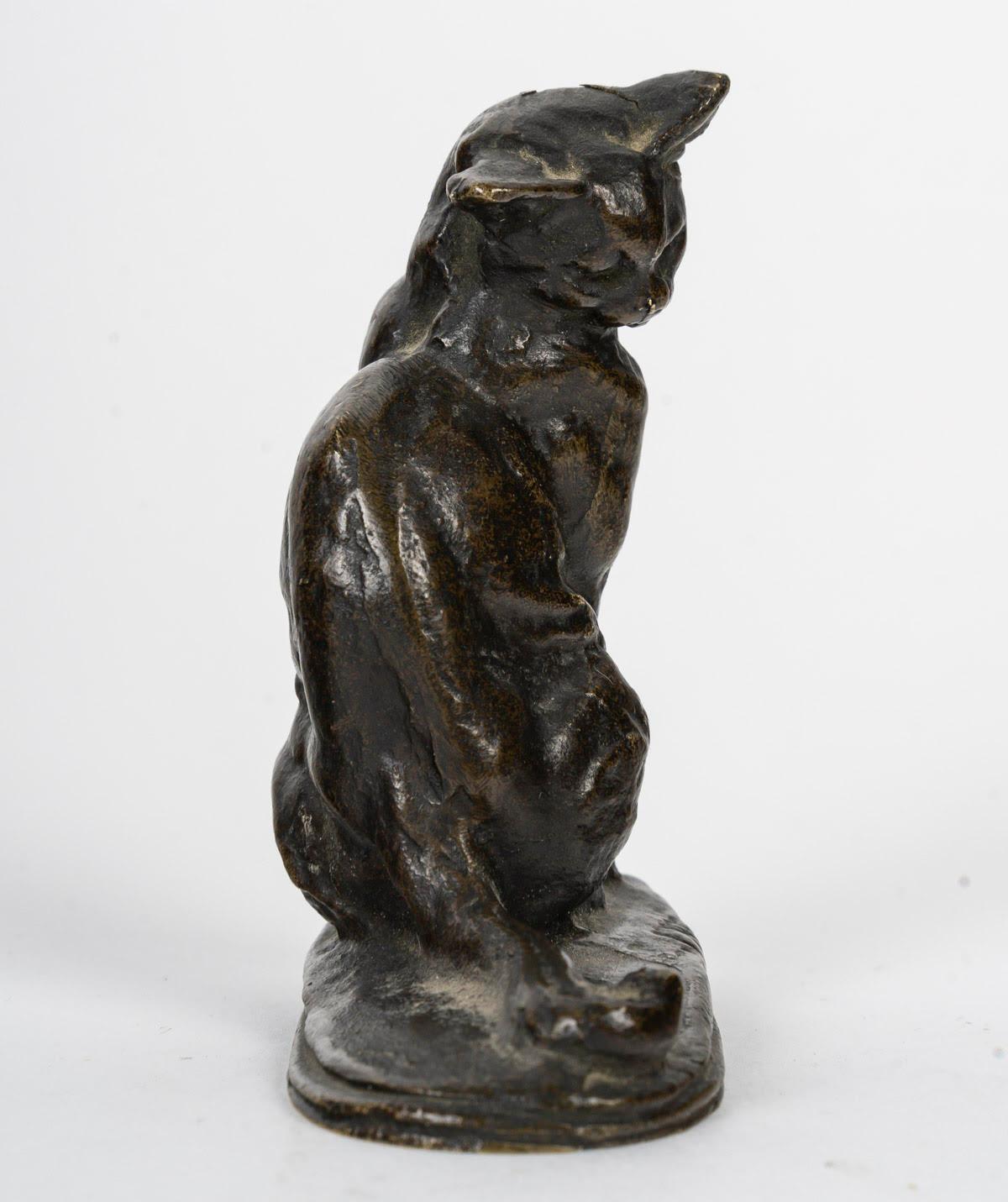 Napoleone III Scultura in bronzo di un gatto di Emmanuel Fremiet, XIX secolo. in vendita
