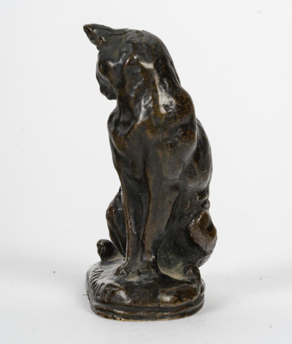 Patinato Scultura in bronzo di un gatto di Emmanuel Fremiet, XIX secolo. in vendita