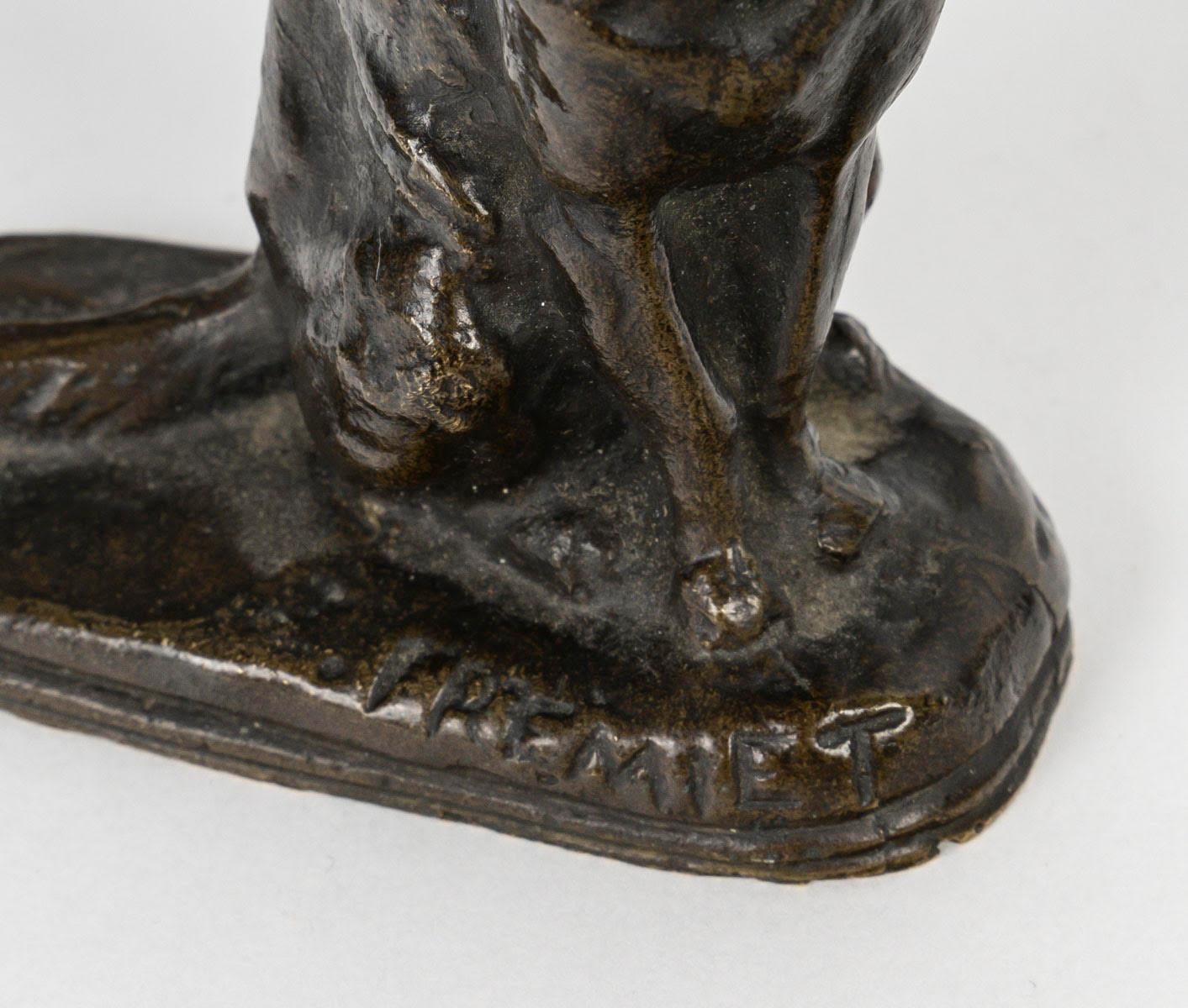 Scultura in bronzo di un gatto di Emmanuel Fremiet, XIX secolo. In condizioni buone in vendita a Saint-Ouen, FR