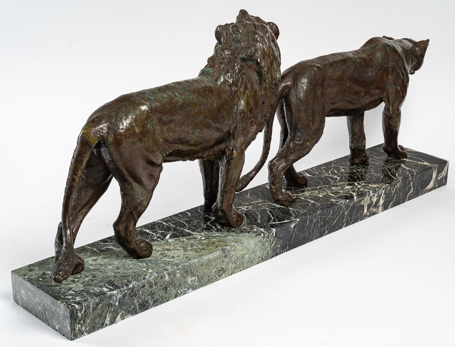 French Bronze Sculpture of a Couple 