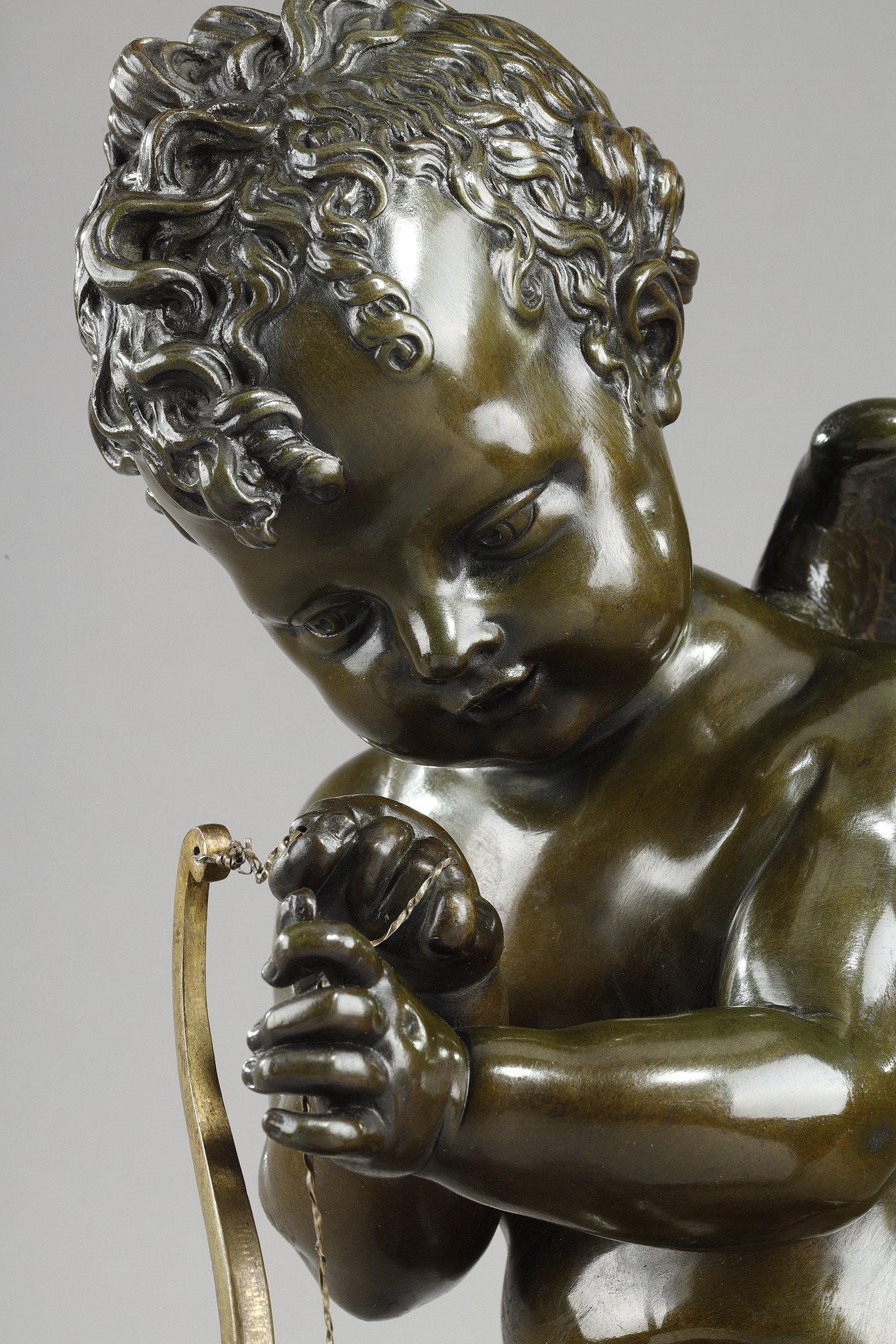 Bronze sculpture of a Cupid, after Lemire For Sale 4