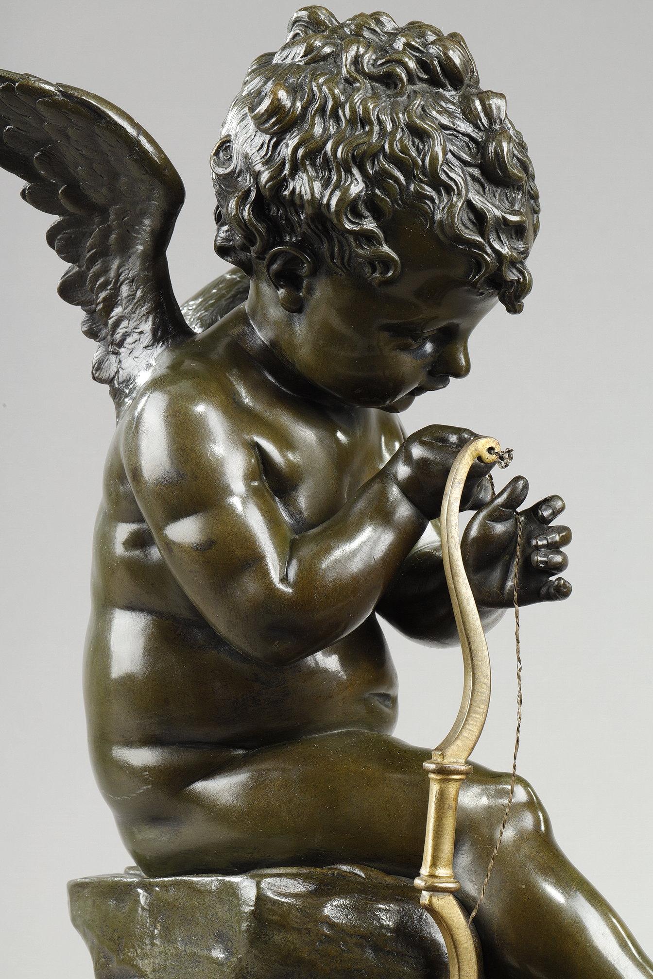 Bronze sculpture of a Cupid, after Lemire For Sale 5