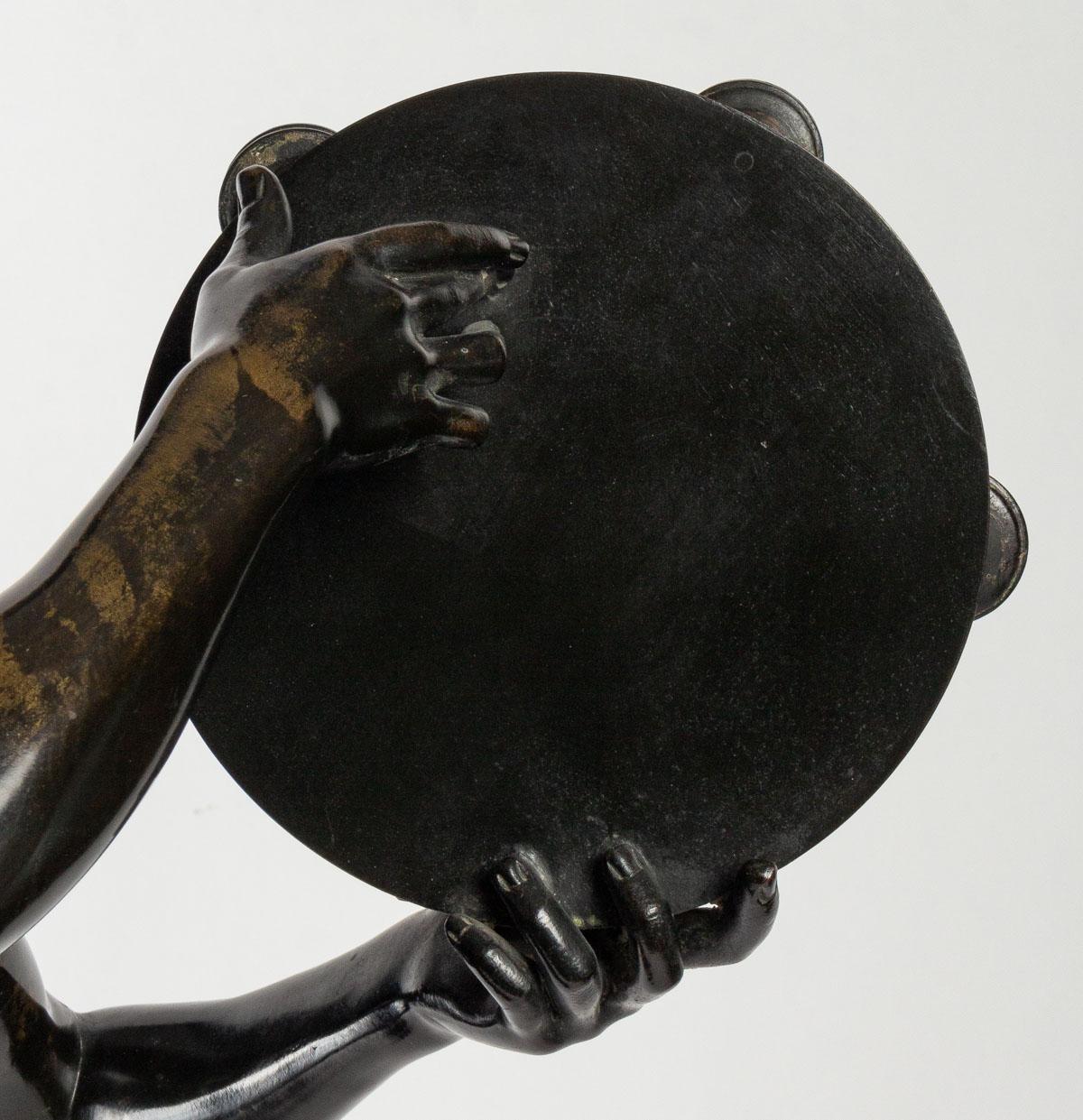European Bronze Sculpture of a Cymbal Player For Sale