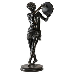 Antique Bronze Sculpture of a Cymbal Player