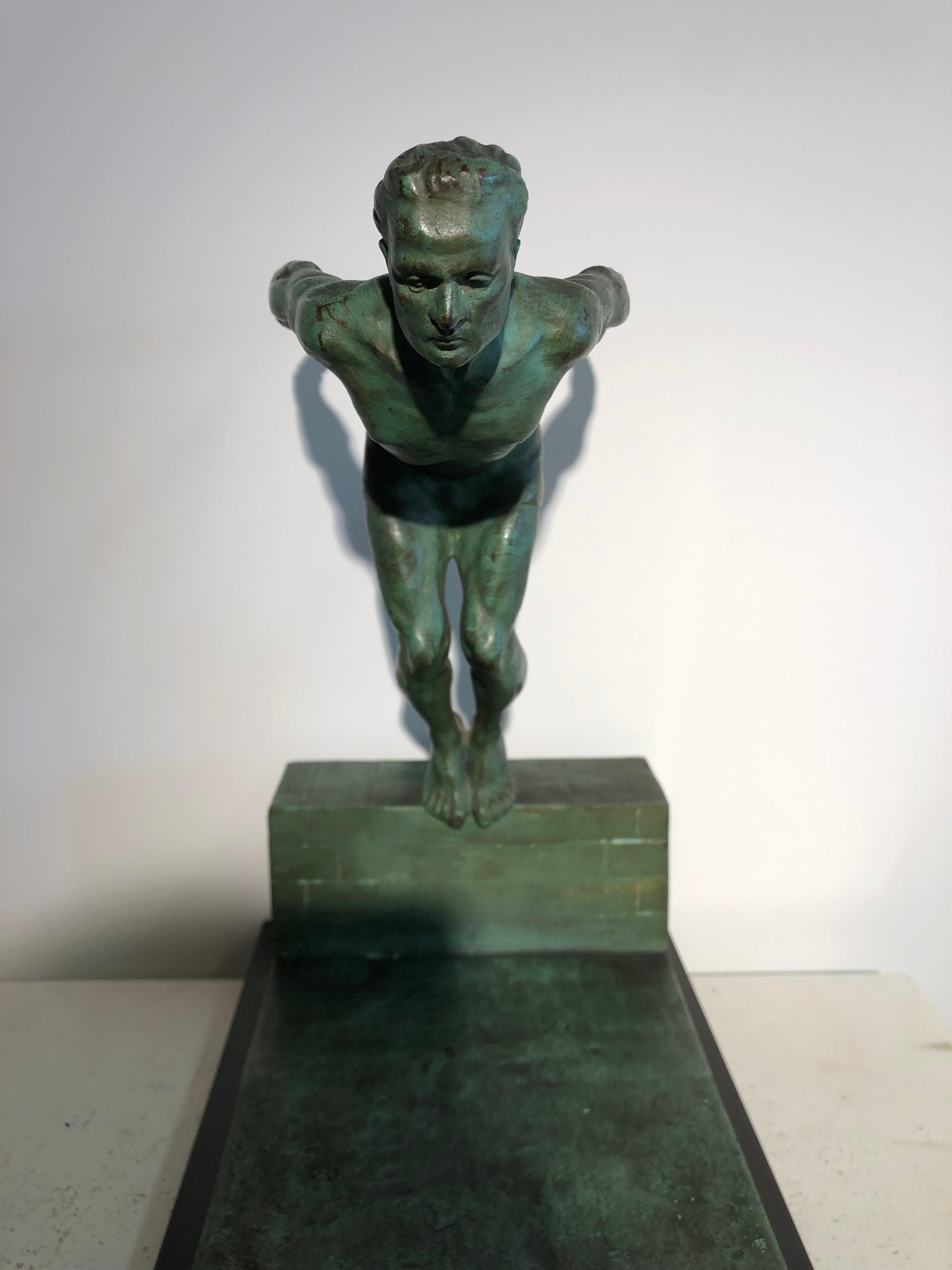 Bronze Sculpture of a Diver by J.Duquet 4