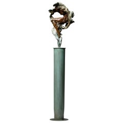 Bronze Sculpture of a Female Figure on a High Pedestal "Spring"