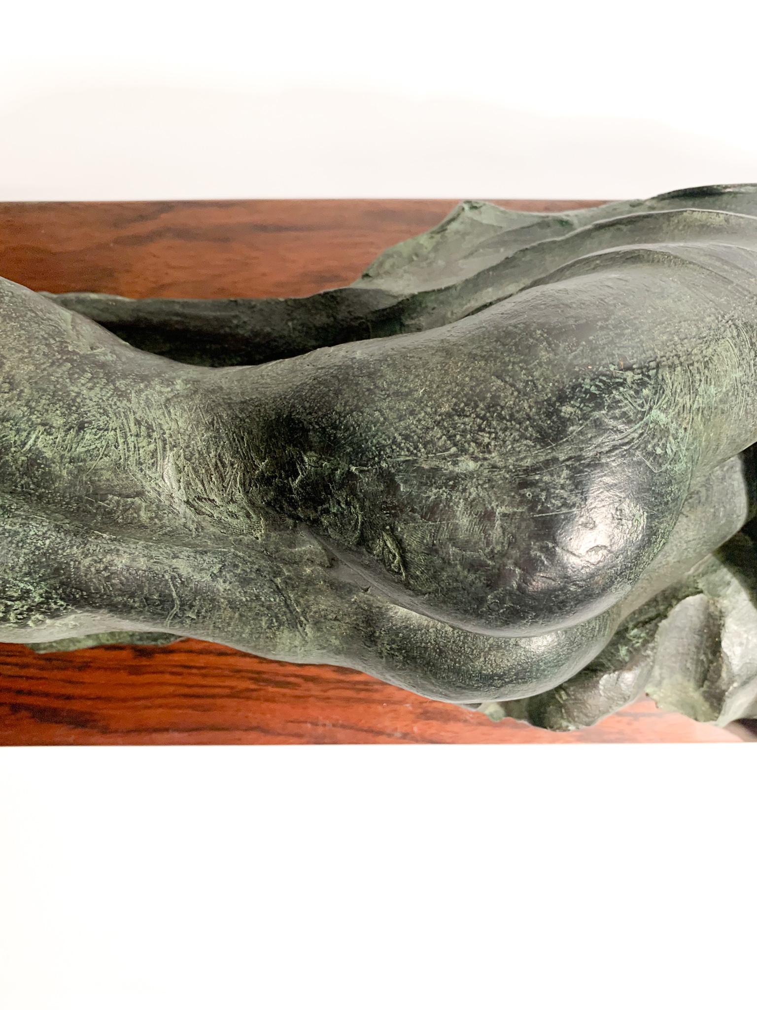 Italian Bronze Sculpture of a Female Nude by Michele Zappino from the 1990s For Sale