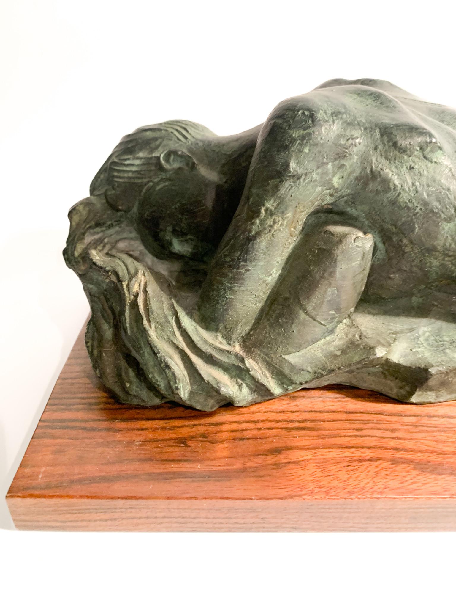 Late 20th Century Bronze Sculpture of a Female Nude by Michele Zappino from the 1990s For Sale