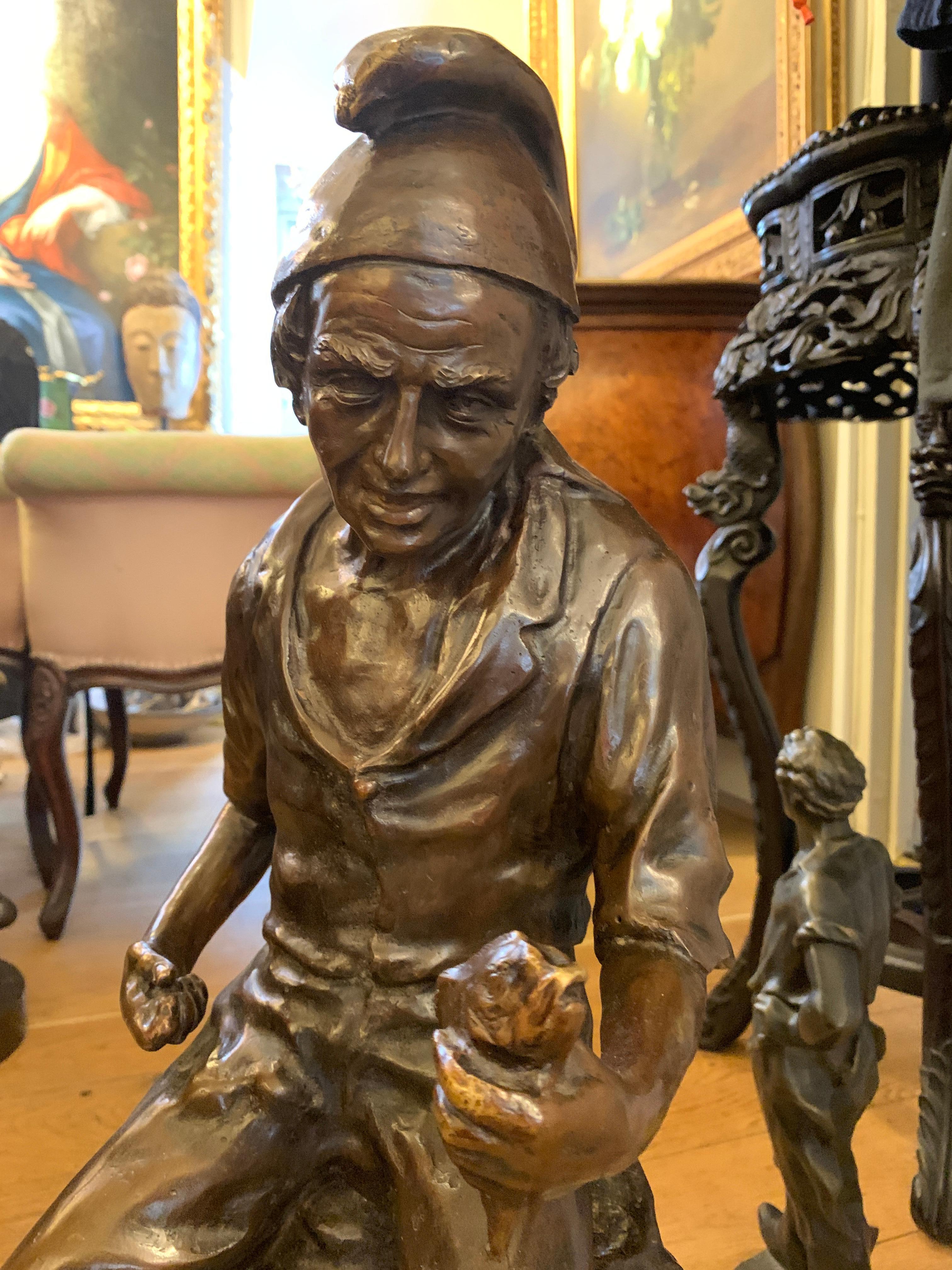 Bronze Sculpture of a Fisherman In Good Condition In Lincoln, GB