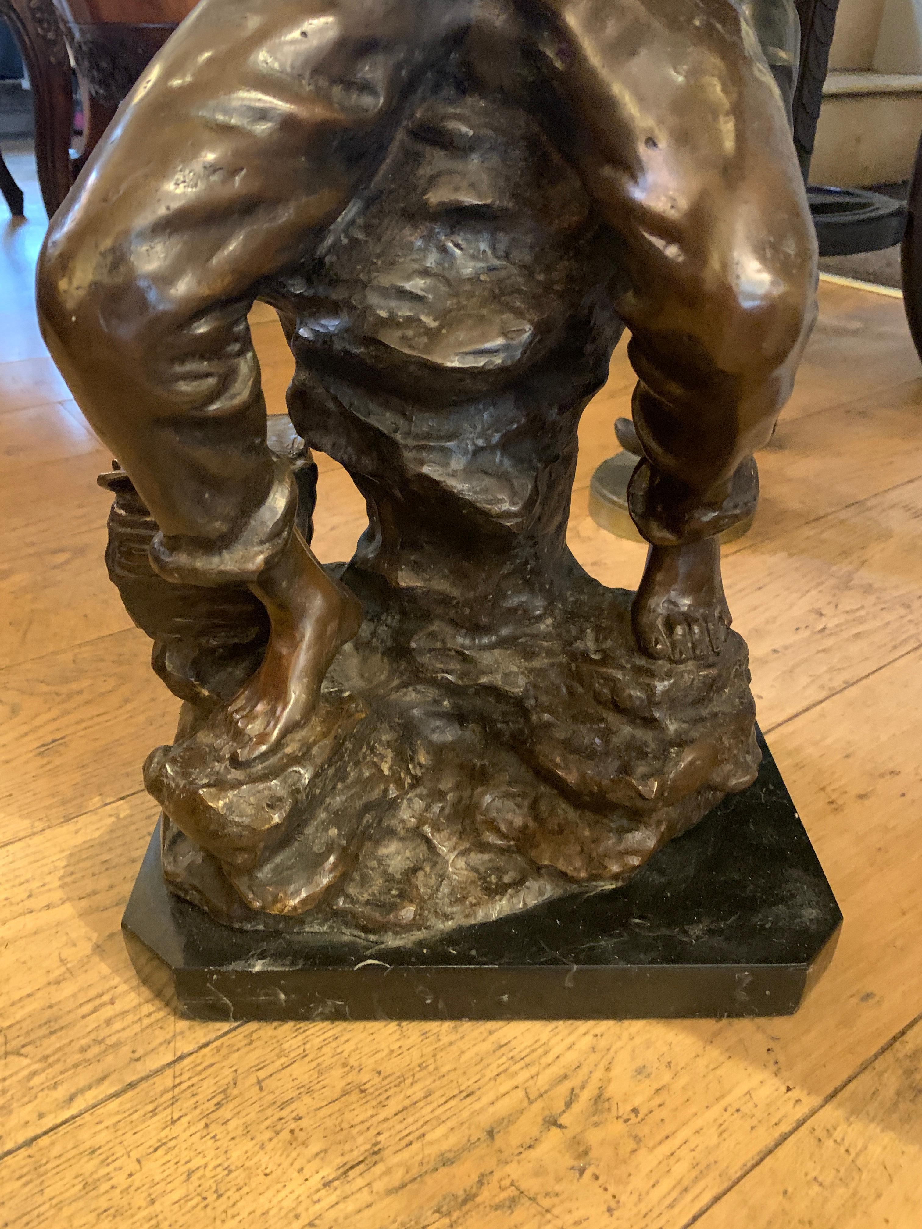 Late 19th Century Bronze Sculpture of a Fisherman