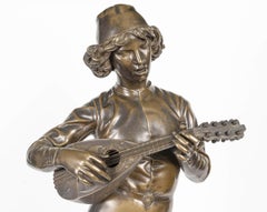 Scultura in bronzo di una cantante Florentine di Paul Dubois, XIX secolo.
