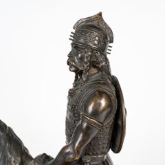 Sculpture en bronze d'un chef gaulish, signée FREMIET.