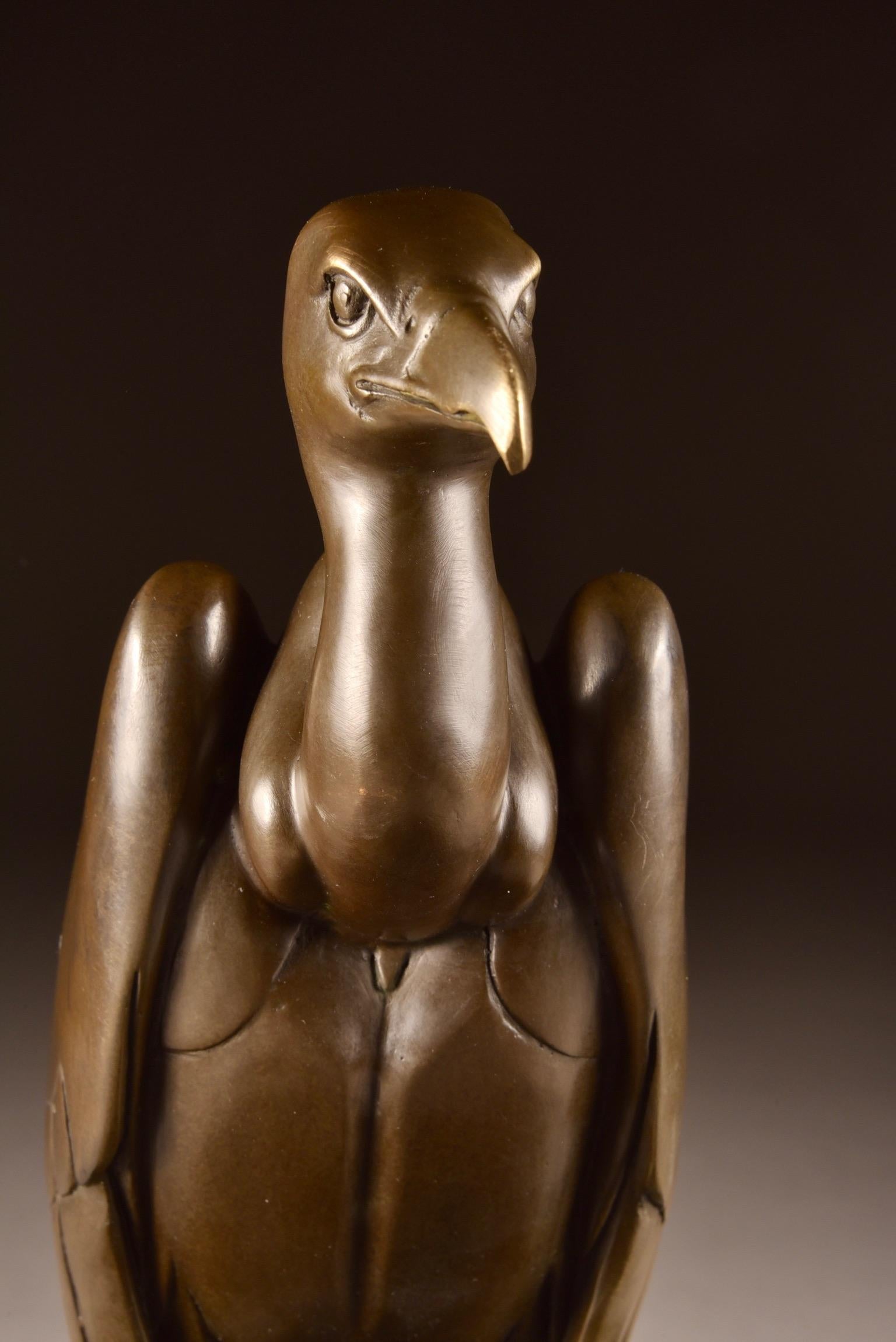 European Bronze Sculpture of a eagle in Art Deco Style