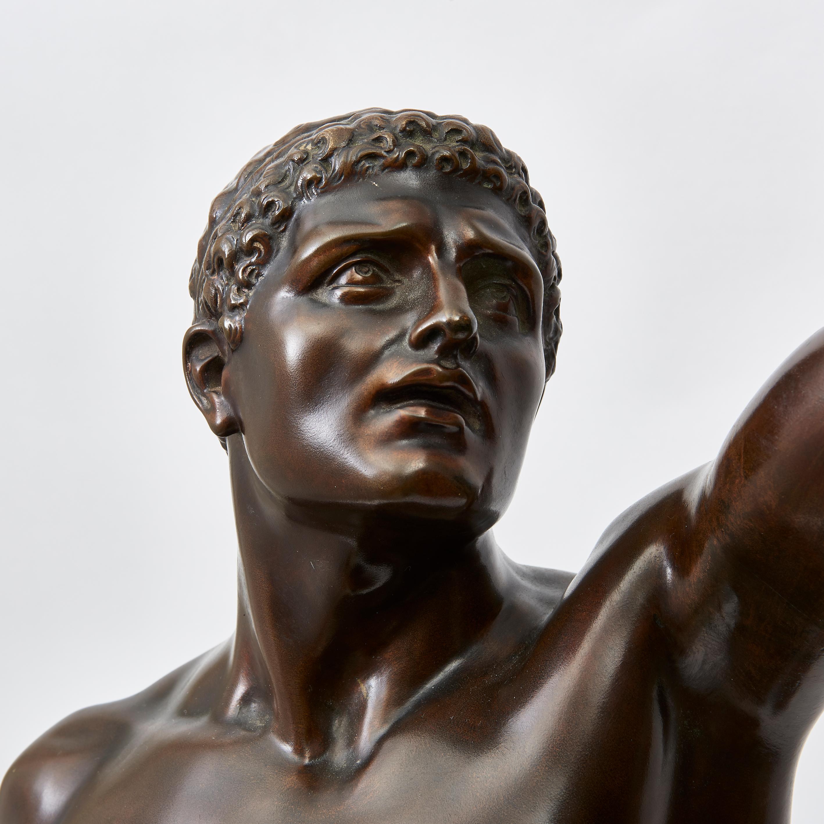 19th Century Bronze Sculpture of a Gladiator by French Sculptor Emile Guillemin, 1841-1907 For Sale