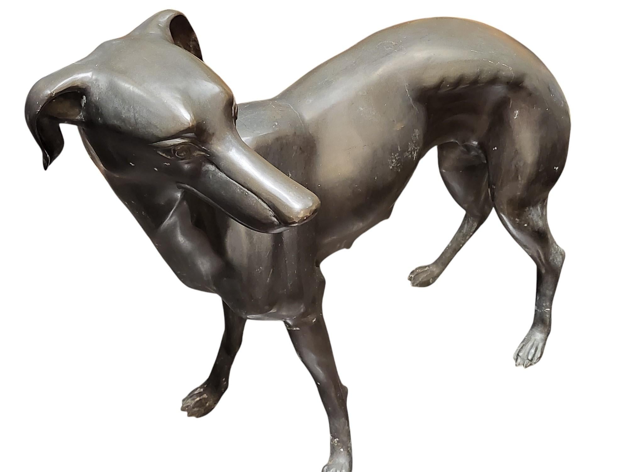 Bronze Lifesized Sculpture of a Greyhound In Good Condition In London, GB