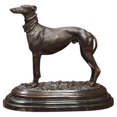 Antique Bronze sculpture of a Greyhound