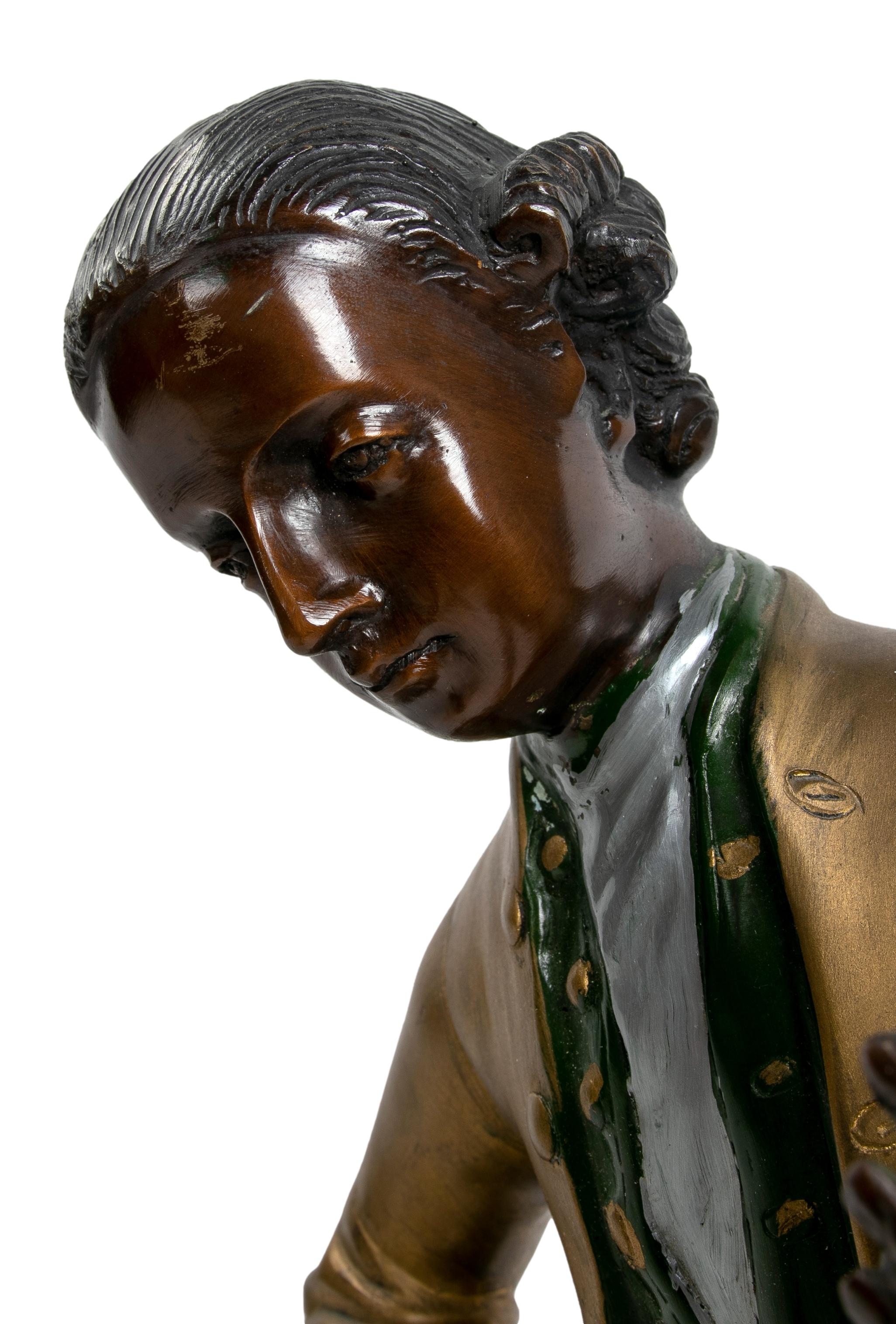 Bronze Sculpture of a Hand-Painted Musician Character 8