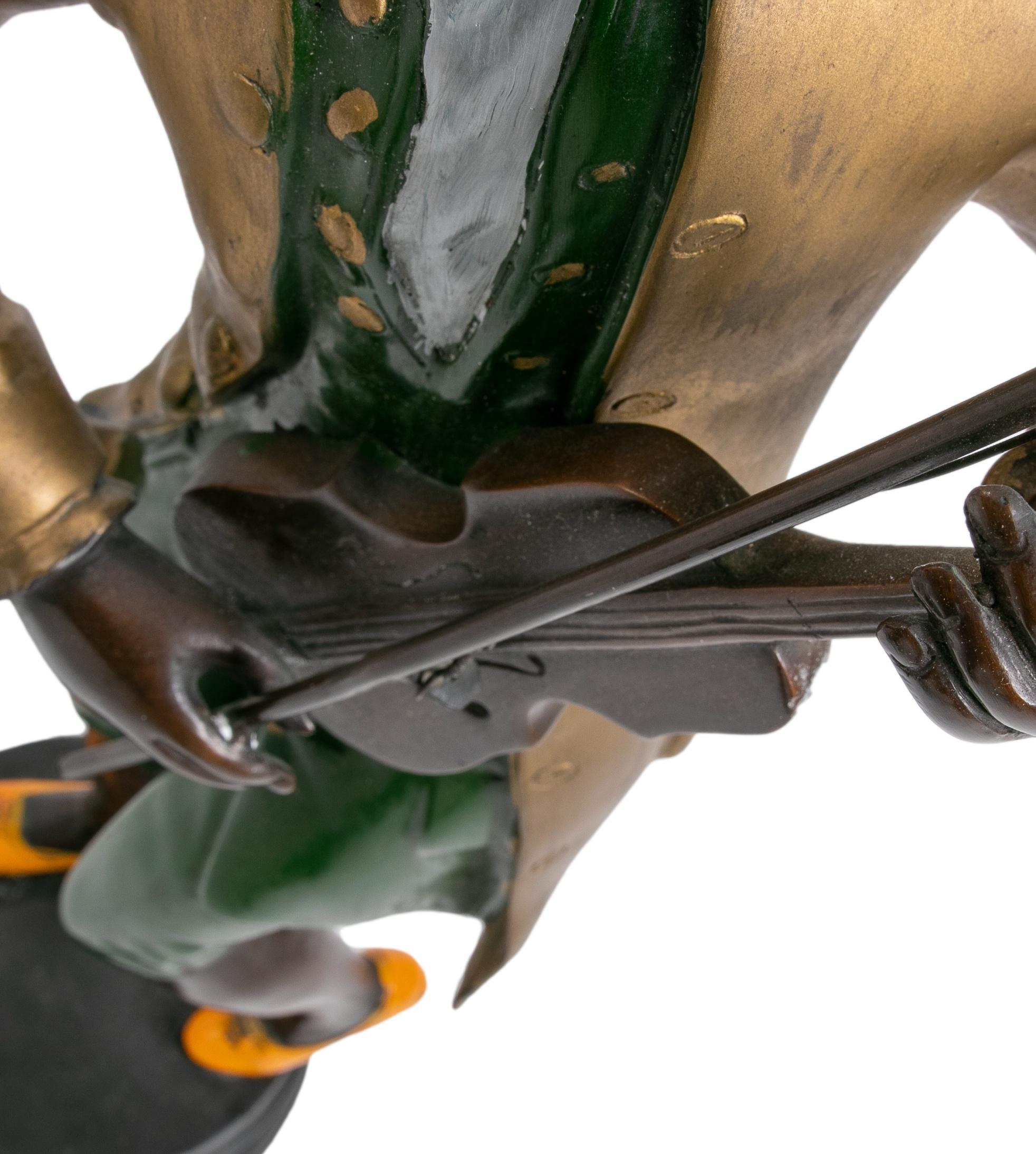Bronze Sculpture of a Hand-Painted Musician Character 9
