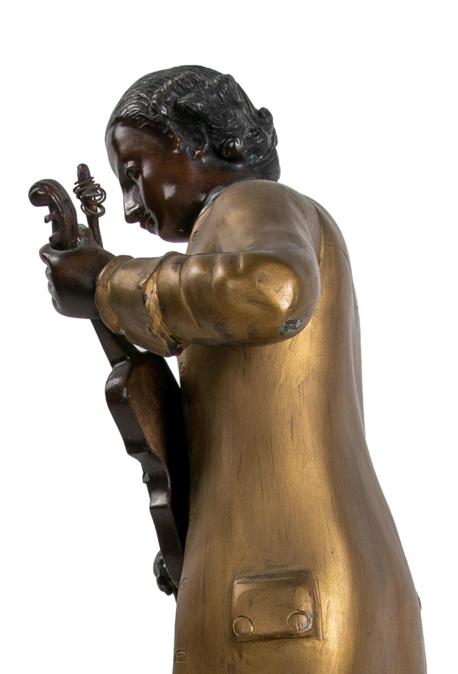 Bronze Sculpture of a Hand-Painted Musician Character 1