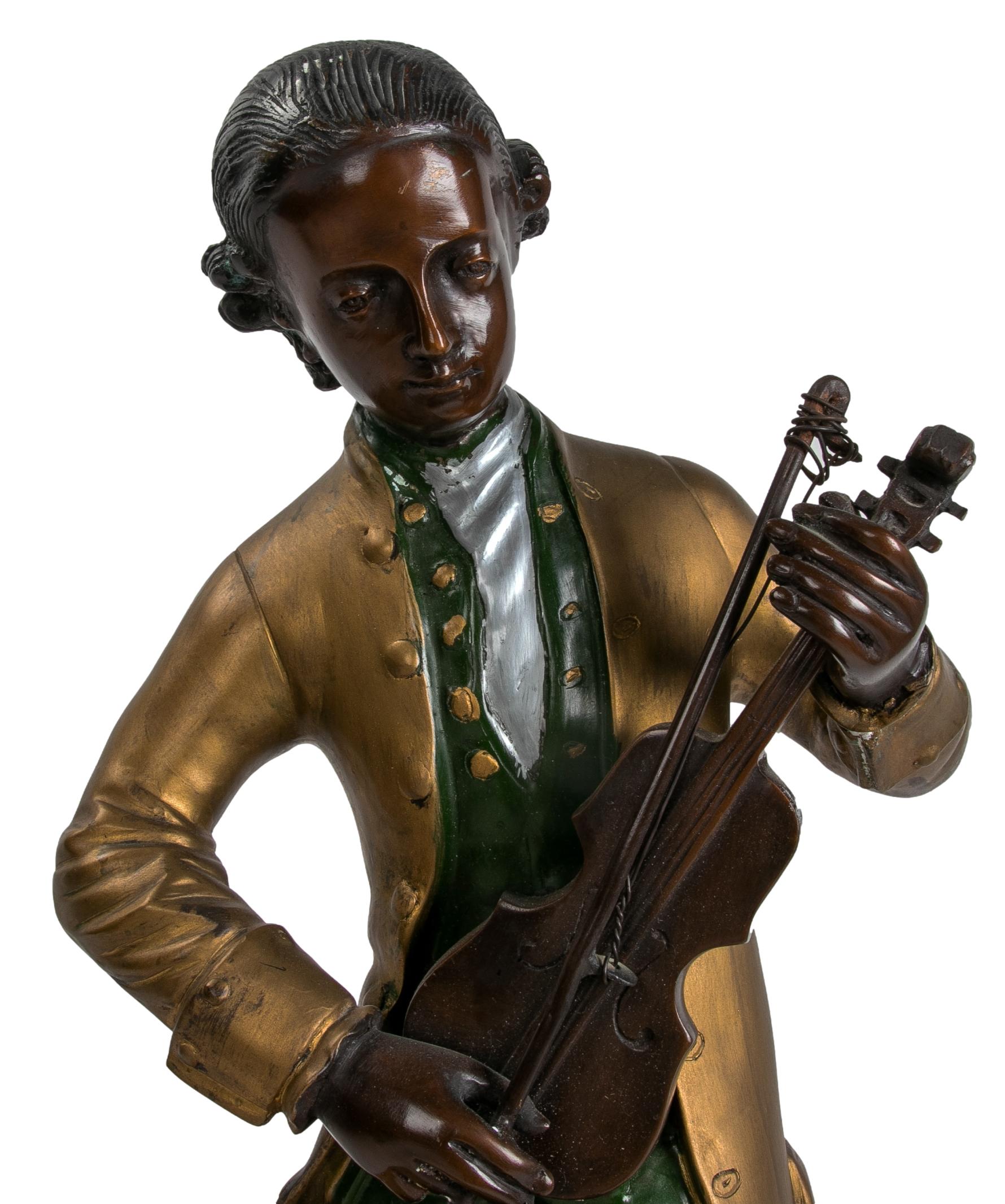 Bronze Sculpture of a Hand-Painted Musician Character 2