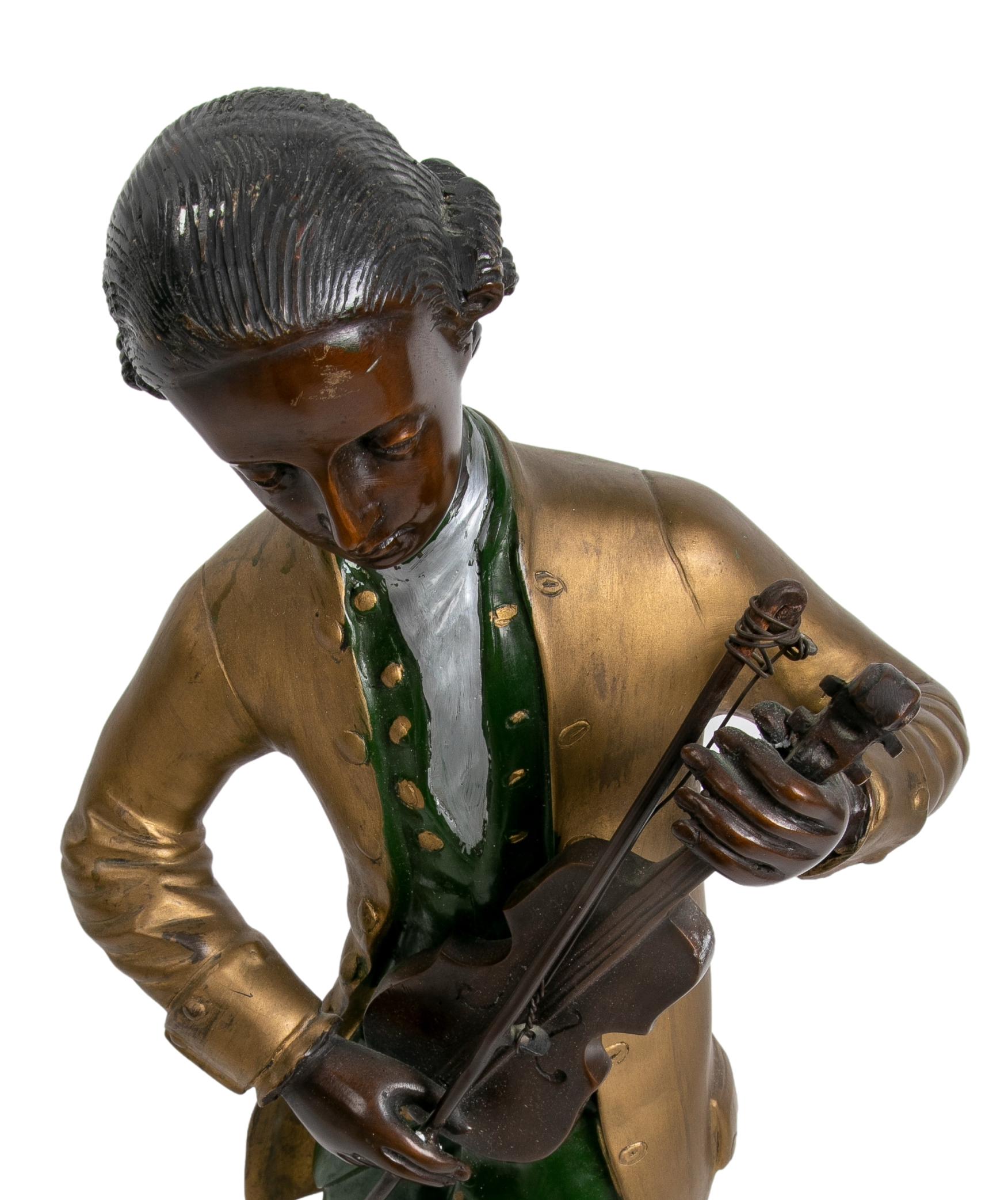 Bronze Sculpture of a Hand-Painted Musician Character 4