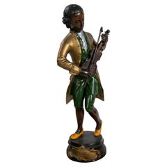 Bronze Sculpture of a Hand-Painted Musician Character