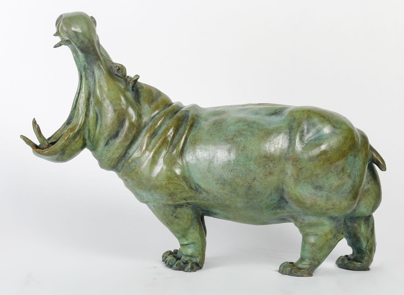 French Bronze Sculpture of a Hippopotamus by Artist Hadrien David.
