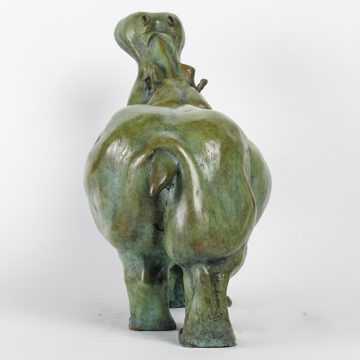 Bronze Sculpture of a Hippopotamus by Artist Hadrien David. In Good Condition In Saint-Ouen, FR