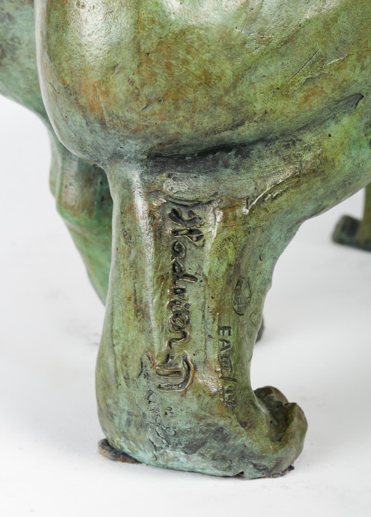 Bronze Sculpture of a Hippopotamus by Artist Hadrien David. 1