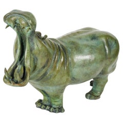Bronze Sculpture of a Hippopotamus by Artist Hadrien David.