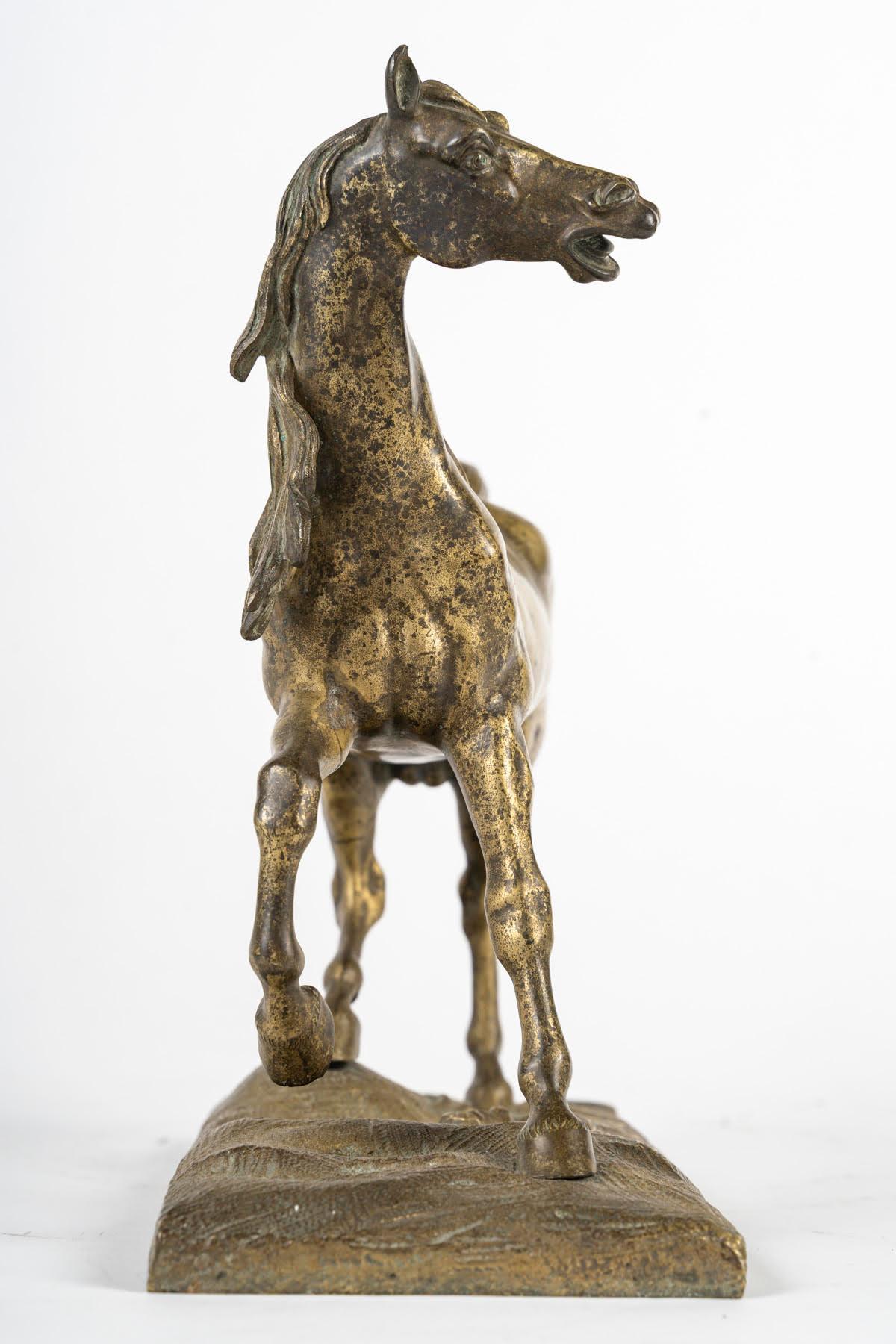 French Bronze Sculpture of a Horse, 20th Century. For Sale