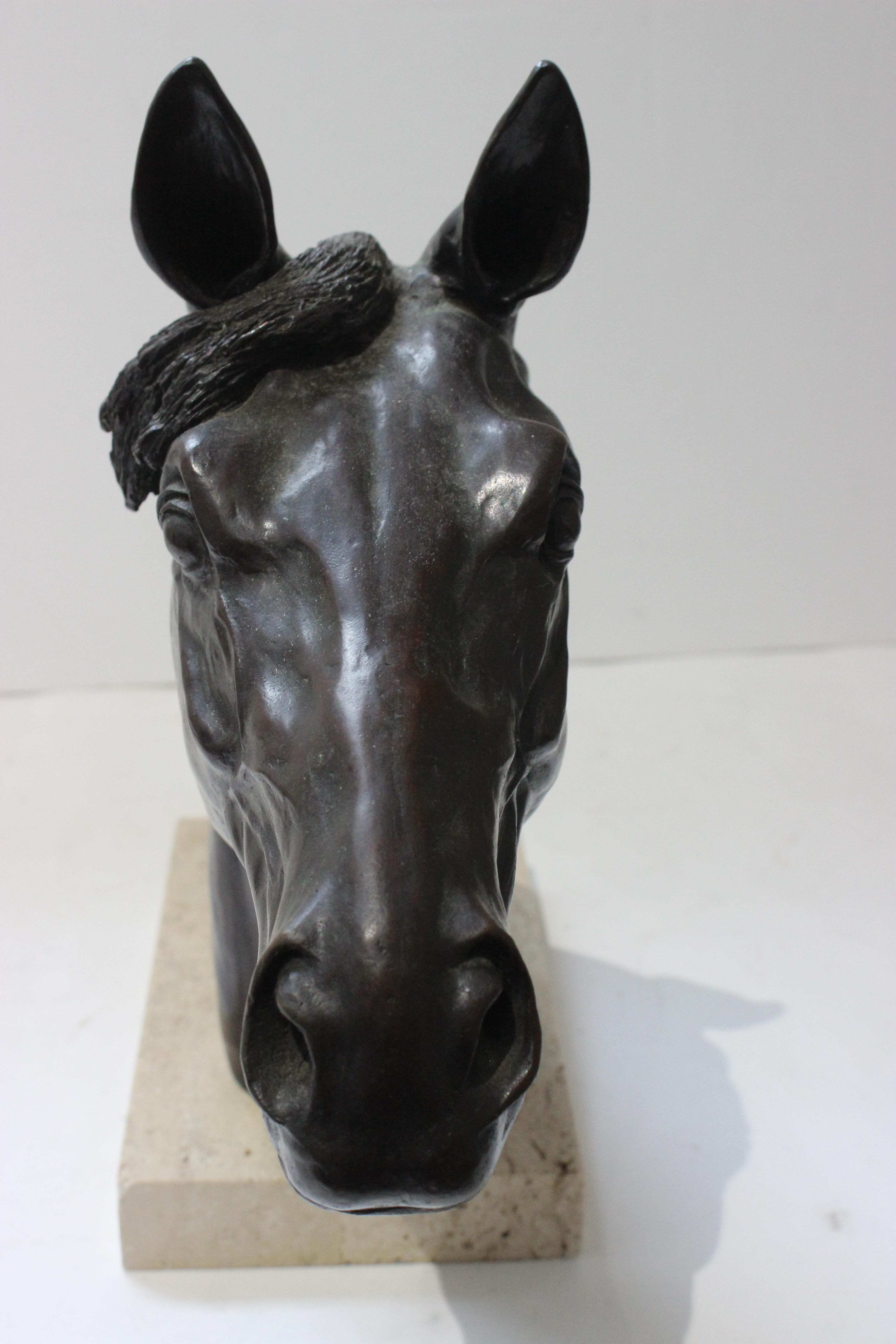 Bronze Sculpture of a Horse Head by Nancy Weimer Belden For Sale 3